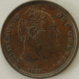 HALF FARTHINGS 1837  WILLIAM IV RARE  NEF