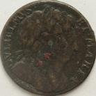 FARTHINGS 1694  WILLIAM & MARY NO STOP AFTER MARIA VERY SCARCE GF