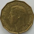 THREEPENCES BRASS 1949  GEORGE VI VERY RARE GEF