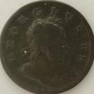 HALFPENCE 1718  GEORGE I DUMP ISSUE GF