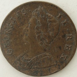 HALFPENCE 1729  GEORGE II SCARCE GVF