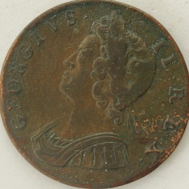 HALFPENCE 1729  GEORGE II SCARCE VF