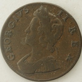 HALFPENCE 1734  GEORGE II  NVF