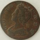 HALFPENCE 1737  GEORGE II GVF