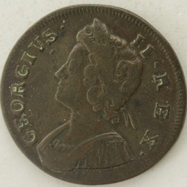 HALFPENCE 1738  GEORGE II  GVF