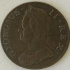 HALFPENCE 1743  GEORGE II NVF