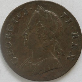 HALFPENCE 1748  GEORGE II  VF/NVF