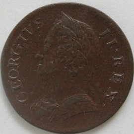 HALFPENCE 1752  GEORGE II  NVF