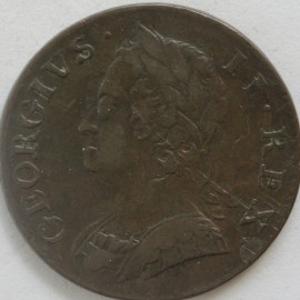 HALFPENCE 1753  GEORGE II  NVF