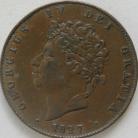 HALFPENCE 1827  GEORGE IV GVF