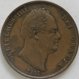 HALFPENCE 1831  WILLIAM IV  GVF