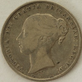 SHILLINGS 1845  VICTORIA SCARCE GF