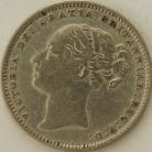 SHILLINGS 1880  VICTORIA LONG LINE VF