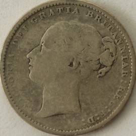 SHILLINGS 1884  VICTORIA SHORT LINE VERY SCARCE GF