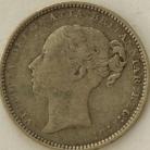 SHILLINGS 1884  VICTORIA LONG LINE GVF