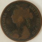 HALFPENCE 1878  VICTORIA WIDE DATE F335 RARE F