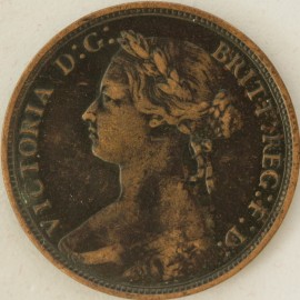 HALFPENCE 1876 H VICTORIA NARROW DATE FULL ROSE F326 SCARCE GVF