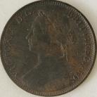 Halfpence 1876 H VICTORIA NARROW DATE F326 EF