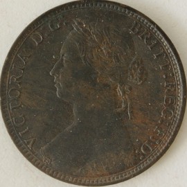 Halfpence 1876 H VICTORIA NARROW DATE F326  EF