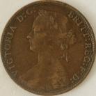 Halfpence 1874 H VICTORIA SCARCE GVF