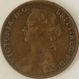 Halfpence 1874 H VICTORIA SCARCE  GVF