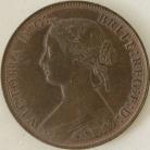 HALFPENCE 1873  VICTORIA F311 SCARCE GEF