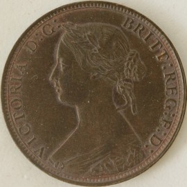 HALFPENCE 1873  VICTORIA F311 SCARCE GEF