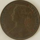 HALFPENCE 1861  VICTORIA 4 BERRIES F273 SCARCE GF