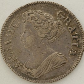 SHILLINGS 1714  ANNE ROSES AND PLUMES SCARCE GVF