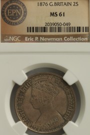 FLORINS 1876  VICTORIA DIE NO 27 NGC SLABBED  MS61