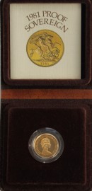 SOVEREIGNS 1981  Elizabeth II PROOF MACHIN  FDC