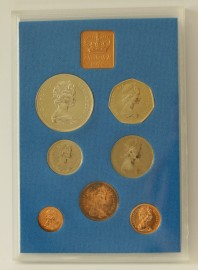 ENGLISH PROOF SETS 1972  Elizabeth II 1/2 P TO 50P (7 Coins) 150,000 FDC*