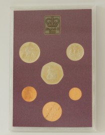 ENGLISH PROOF SETS 1980  Elizabeth II 1/2 P TO 50P (6 Coins) 143,000 FDC*