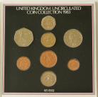 ROYAL MINT - UNCIRCULATED SETS 1983  Elizabeth II ONE POUND TO 1/2P (8 Coins) NEW ONE POUND COIN BU