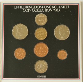 ROYAL MINT - UNCIRCULATED SETS 1983  Elizabeth II ONE POUND TO 1/2P (8 Coins) NEW ONE POUND COIN BU