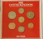 ROYAL MINT - UNCIRCULATED SETS 1985  Elizabeth II ONE POUND TO 1P (7 Coins) BU