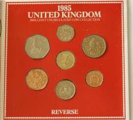 ROYAL MINT - UNCIRCULATED SETS 1985  Elizabeth II ONE POUND TO 1P (7 Coins) BU