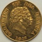 HALF SOVEREIGNS 1817  GEORGE III GEORGE III  UNC LUS 