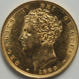 SOVEREIGNS 1826  GEORGE IV GEORGE IV BARE HEAD  GEF/NUNC