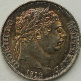 SIXPENCES 1819  GEORGE III  UNC LUS