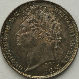 SIXPENCES 1824  GEORGE IV 1ST HEAD 2ND REVERSE. SUPERB UNC T