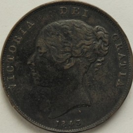 PENNIES 1843  VICTORIA REG: VERY RARE GVF