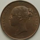 PENNIES 1848  VICTORIA 8 OVER 7 UNC