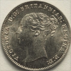 THREEPENCES SILVER 1859  VICTORIA TYPE A1 BU