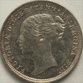 THREEPENCES SILVER 1868  VICTORIA  UNC LUS