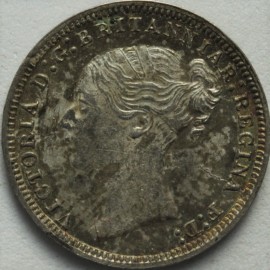 THREEPENCES SILVER 1875  VICTORIA SUPERB TONE  UNC