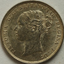 THREEPENCES SILVER 1883  VICTORIA  GEF