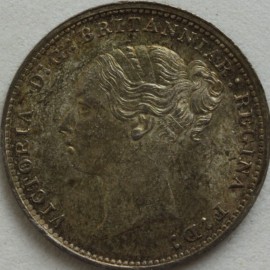 THREEPENCES SILVER 1886  VICTORIA    UNC T