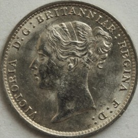 THREEPENCES SILVER 1887  VICTORIA YOUNG HEAD SCARCE BU