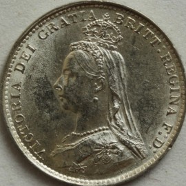 THREEPENCES SILVER 1888  VICTORIA  BU